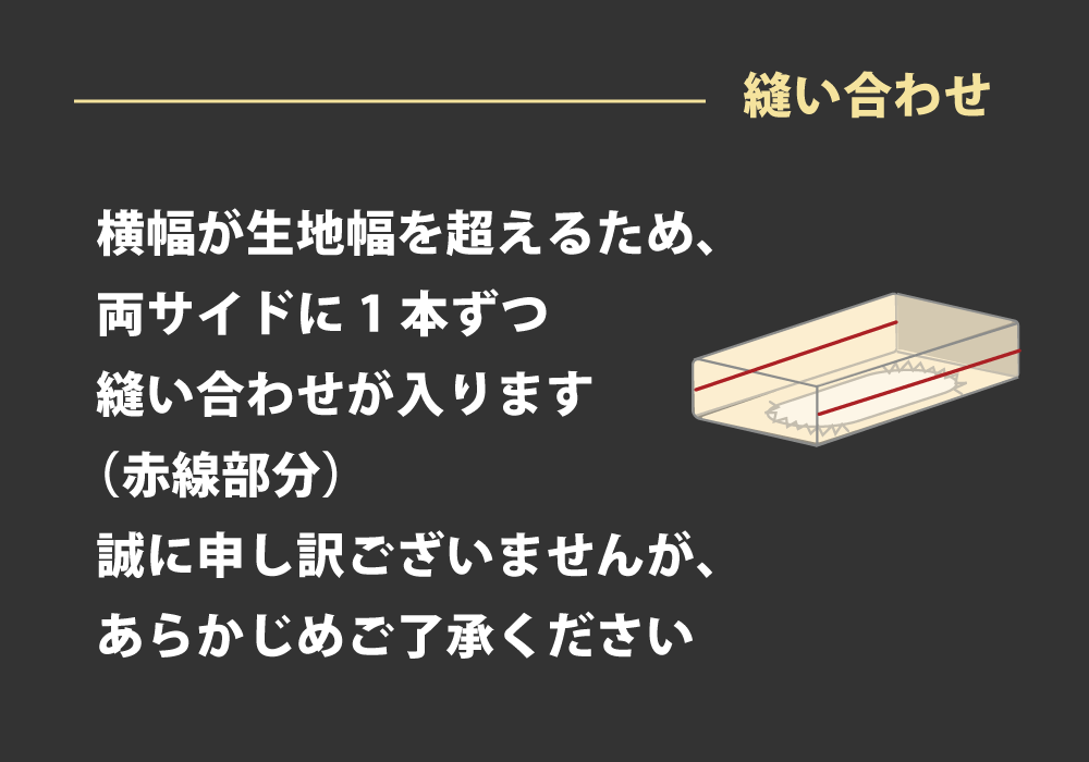 ボックスシーツは両方のマチ部分に縫い合わせが生じます