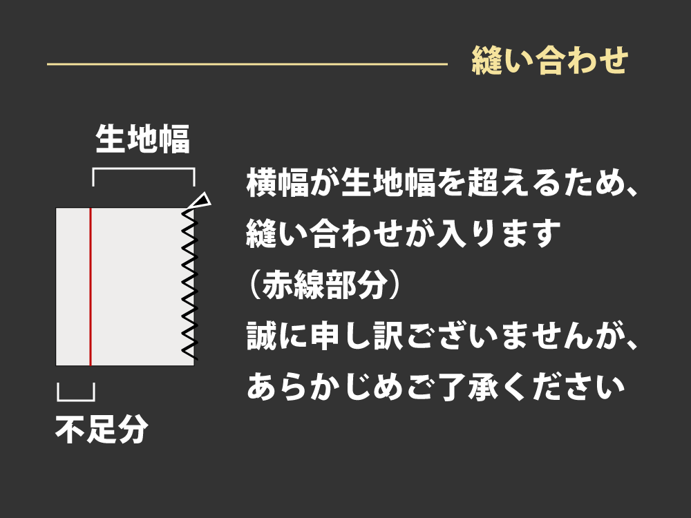 掛け布団カバーは縫い合わせが生じます