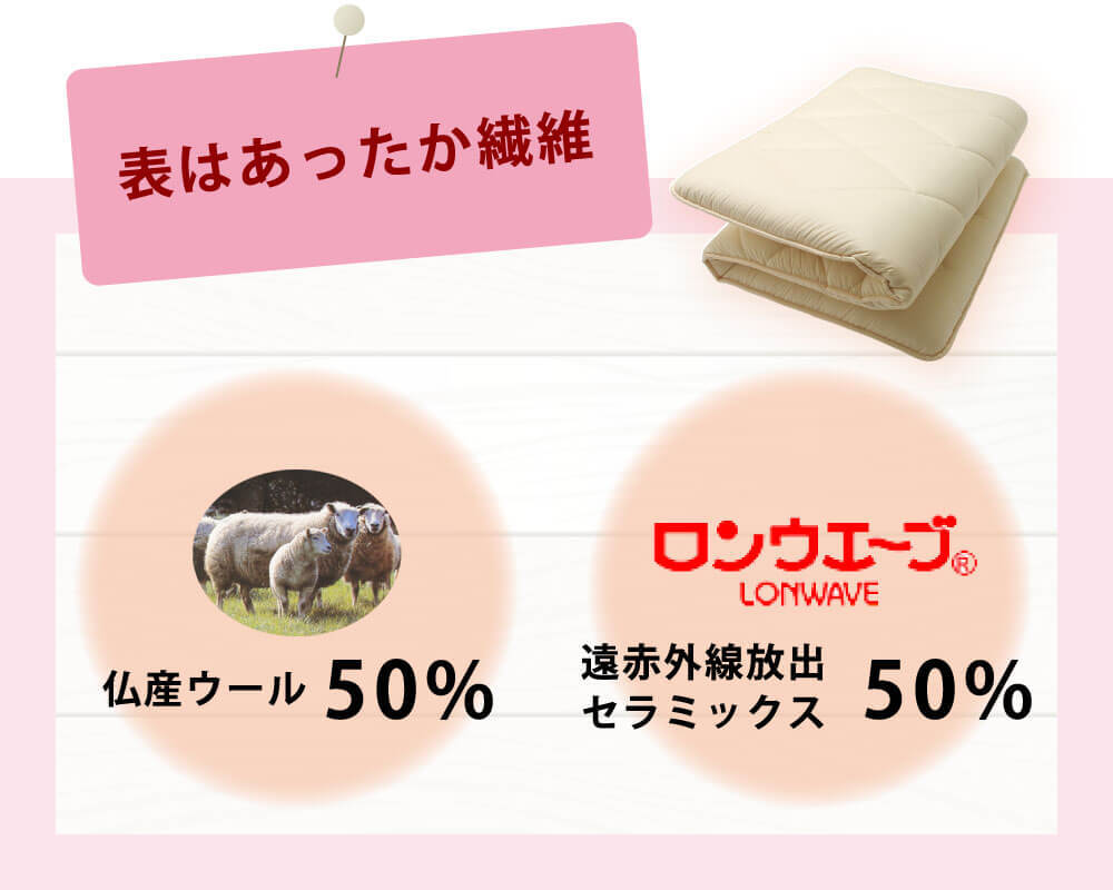 敷き布団 羊毛混 防ダニ ウール 日本製 シングル 100×210cm 固綿 三層