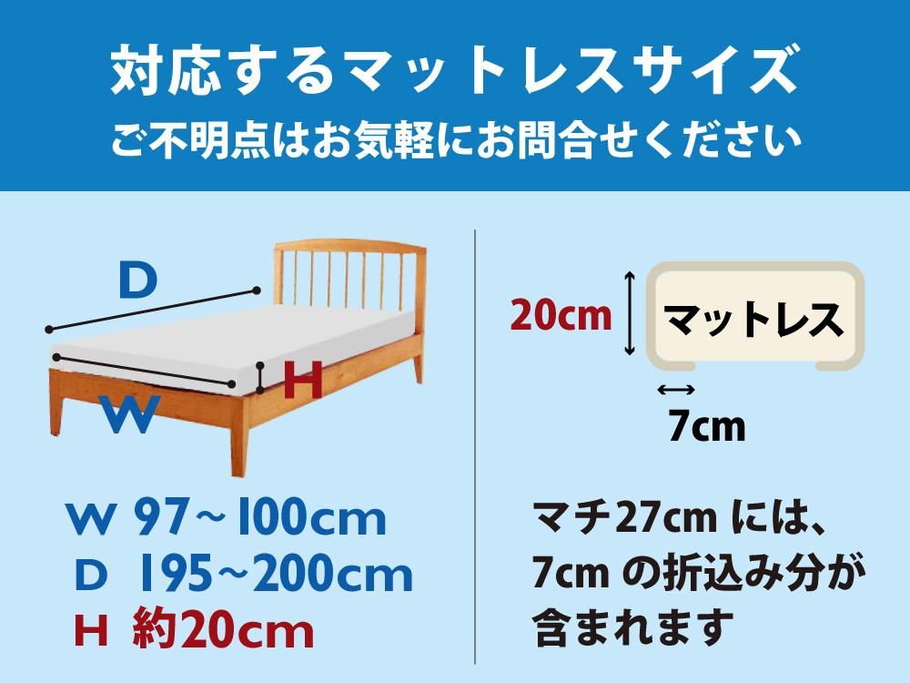 対応するマットレスのサイズ