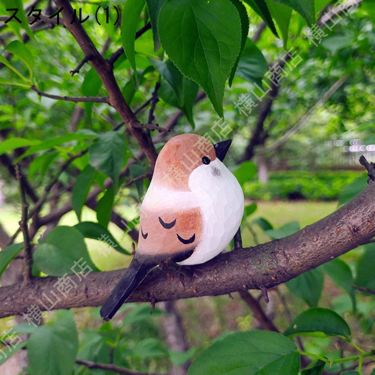 鳥 バード 置物 木 オブジェ おしゃれ かわいい 木製 ウッド 天然木