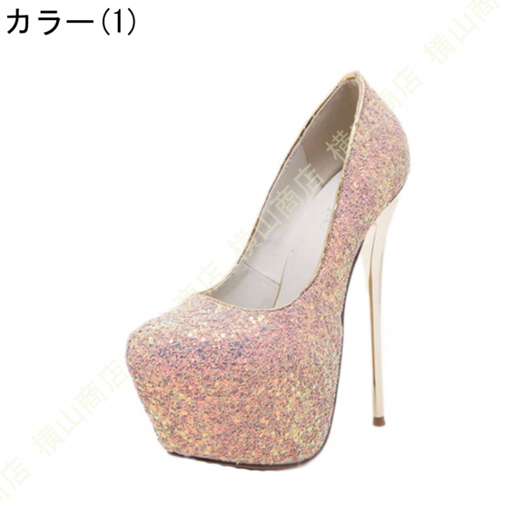 パンプス 靴 レディース キャバ 結婚式 16cmヒールパンプス ハイヒール ピンヒール pumps ラインストーンパンプス キラキラ グリッター ミュール 靴 サンダル