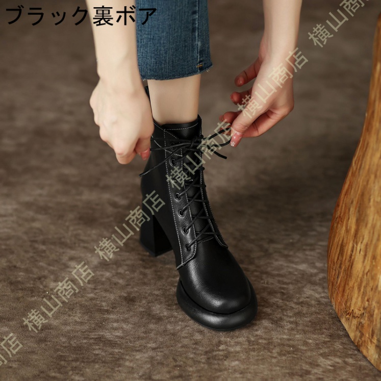 ブーツ 袴ブーツ 編み上げブーツ 本革 ショートブーツ ブーツ レースアップ ブーツ 疲れない ハイヒール 歩きやすい 太ヒール 編み上げ ブーツ 大きいサイズ
