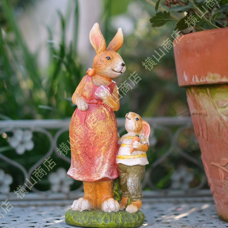 兎の彫刻 ガーデニング置物 うさぎ 庭に置く インテリア装飾