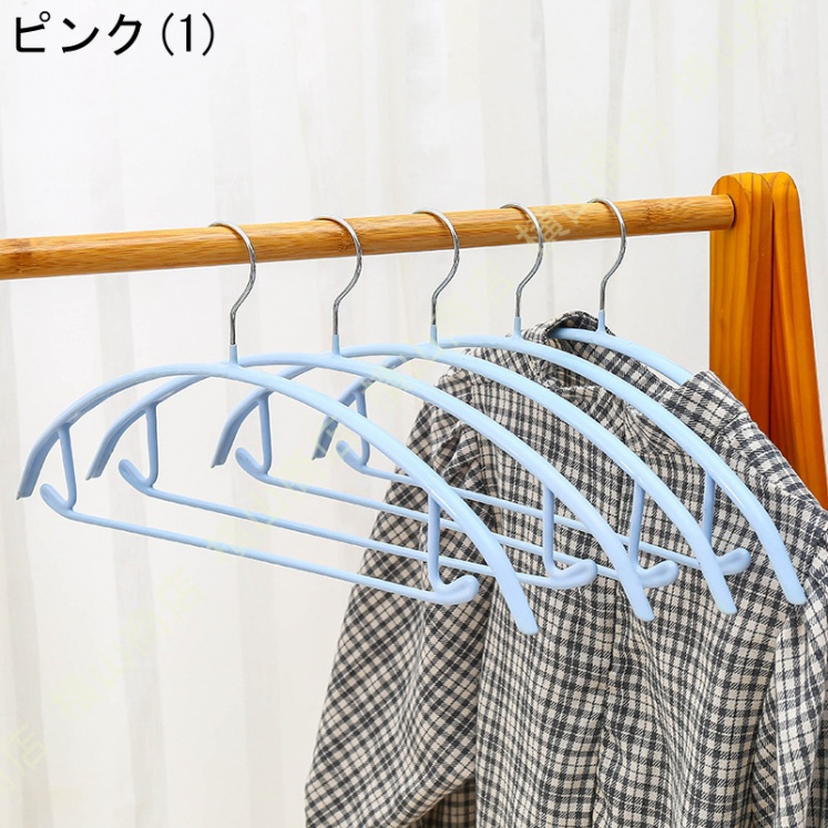 ハンガー おしゃれ 黒 多機能 20本組 収納ハンガー 軽量で耐久性があります 変形しにくい ジャケットハンガー 携帯便利 アーチ型 オーバーコート - 2