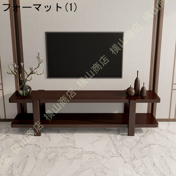木製 ワイドラック ２段 [幅100cm]ダークブラウンアジアン 北欧 家具 ラック シェルフ 木製 ウッド 収納 チェスト 棚 本棚 CD 雑貨 レトロ 花台 ディスプレイ 木製