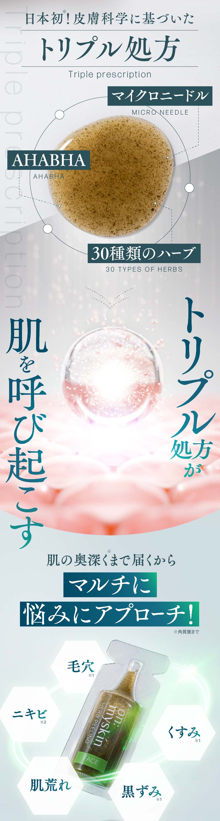 公式】on:myskin face用 自宅でハーブピーリング 3個セット ピーリング