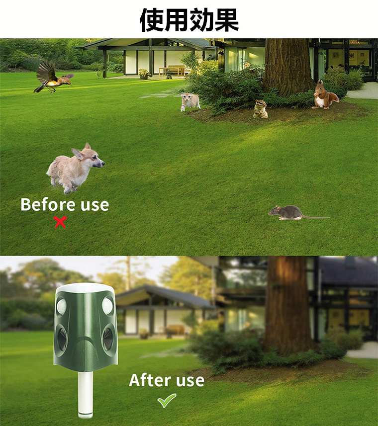 猫よけ 超音波 動物撃退器 3面超音波 猫除け 強力 ねこよけ センサー