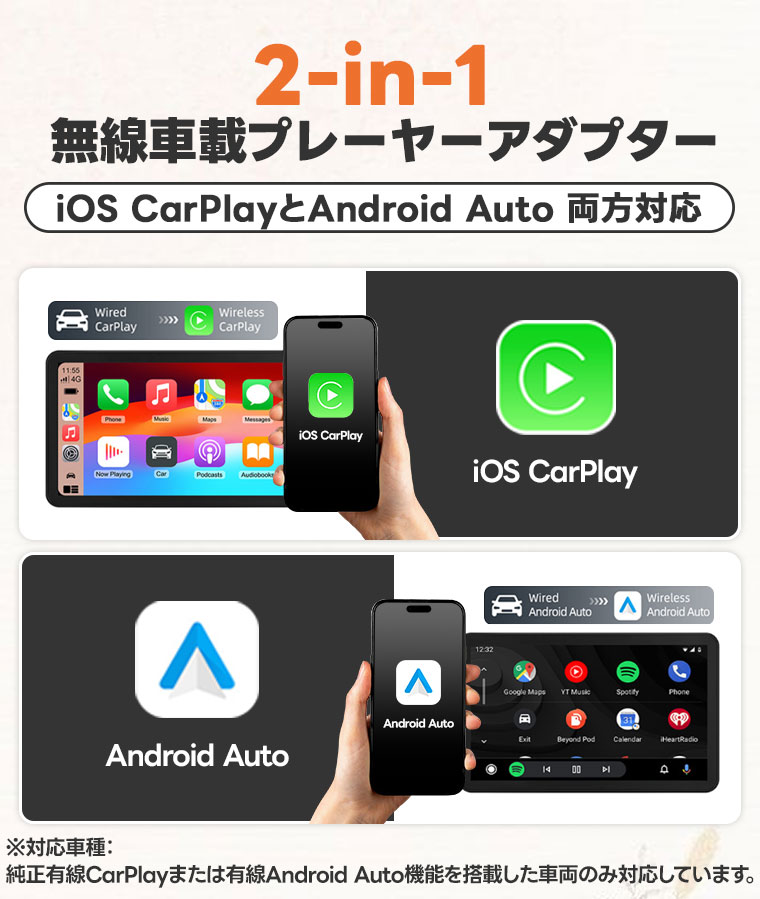 Carplay ワイヤレス アダプター ミニ Car Play Android Auto 対応 金属