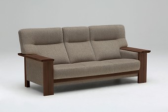 【T】　karimoku（カリモク家具）　③ カリモク家具（KARIMOKU FURNITURE） カリモク 布3Pソファー 平板
