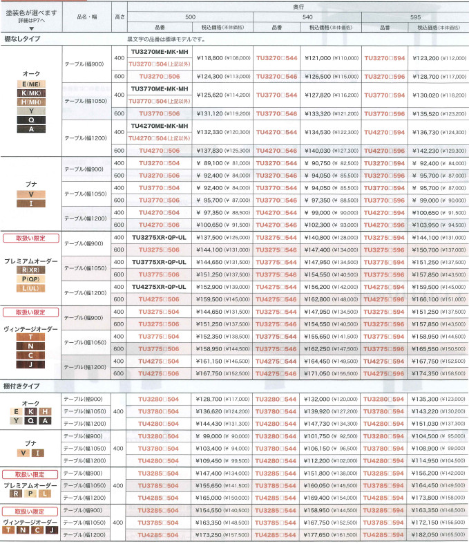 カリモク リビングテーブル TU4280 幅120 棚付きタイプ ブナ材 シンプルタイプ 送料無料｜yorokobi｜06