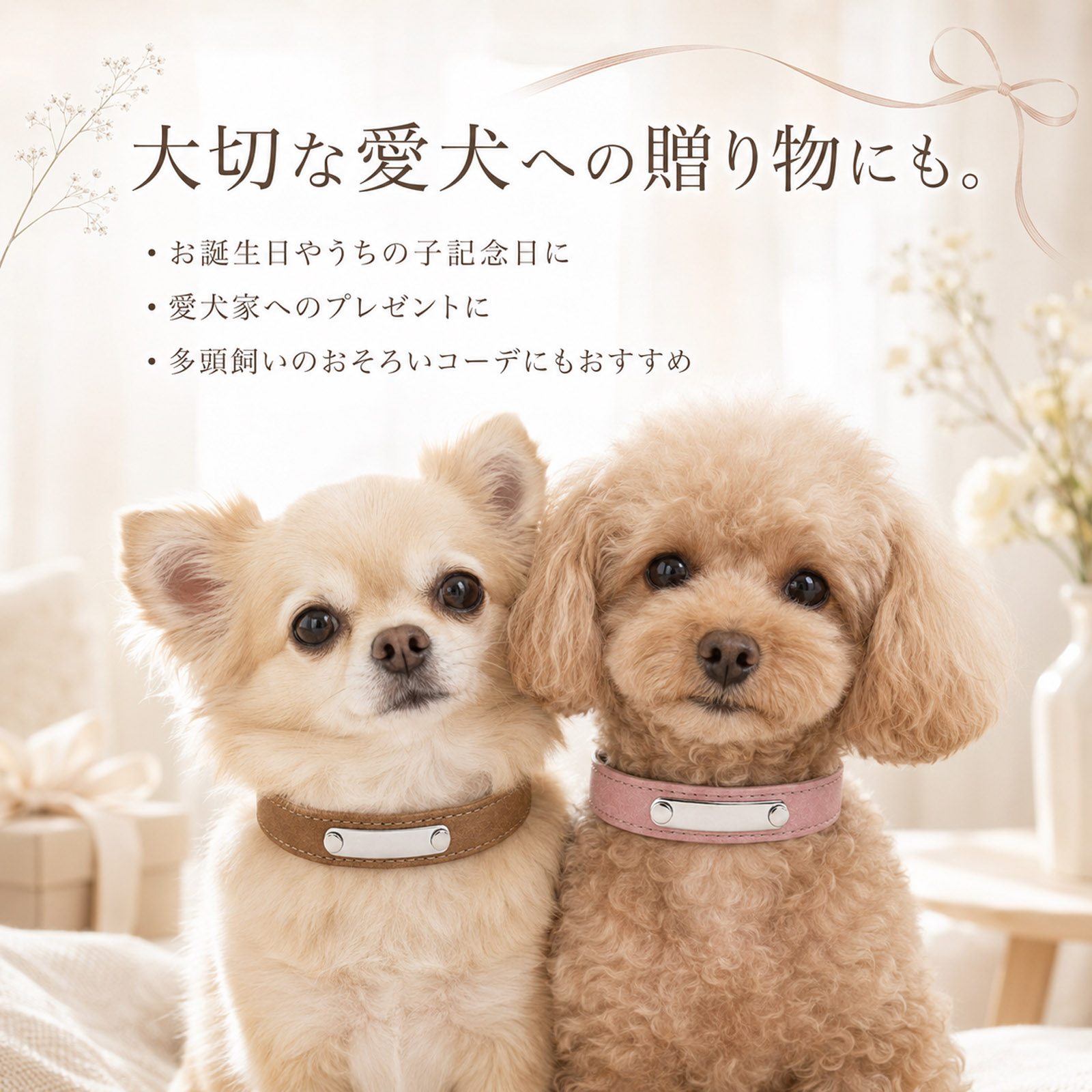 名入れ無料【受注生産品（12営業日以内発送予定）】犬 首輪 猫 迷子札