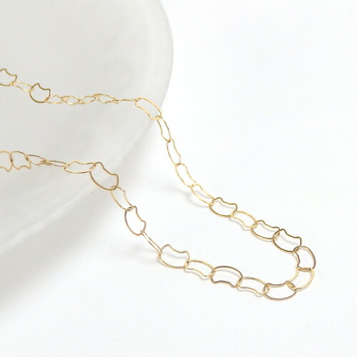 ネックレス K18 18金 猫ちゃん ゴールド チェーン 50cm 猫 ねこ K18YG  