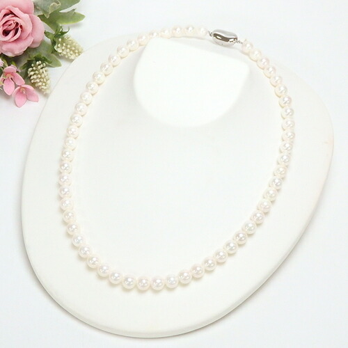 アコヤ本真珠 7mm~7.5mm ネックレス 40cm シルバー金具 パール あこや