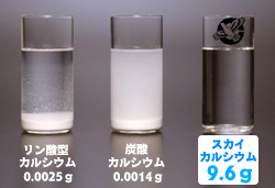 スカイカルシウム　水溶性実験　スカイフード