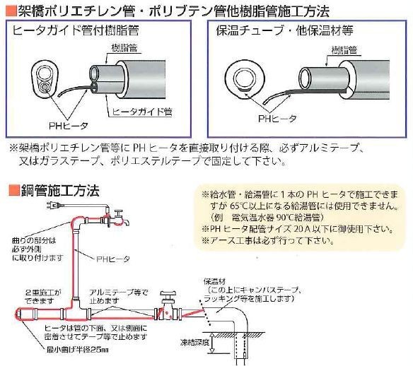 PH-1 凍結防止ヒーター 1ｍ 樹脂管・鋼管用 自己温度制御型ヒーター 山清電気 : a-1302 : よろずや清兵衛ヤフー店 - 通販 -  Yahoo!ショッピング