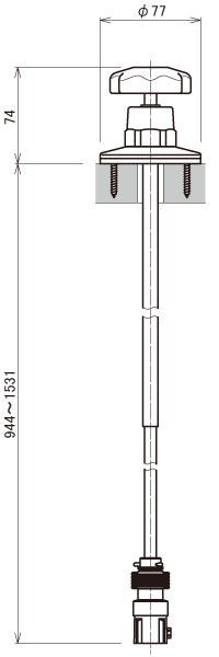水抜き栓遠隔開閉器　R-SZ　(水抜栓全般 13〜25mm用)　垂直型