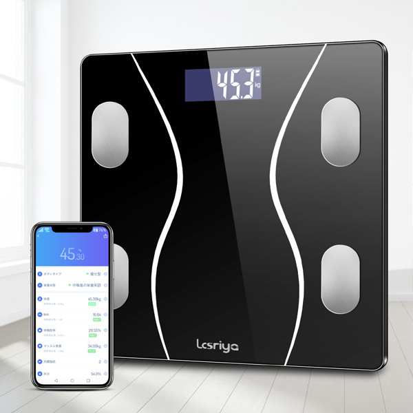 体重計 Bluetooth 体組成計 スマホ連動 体脂肪計 体内水分など測定