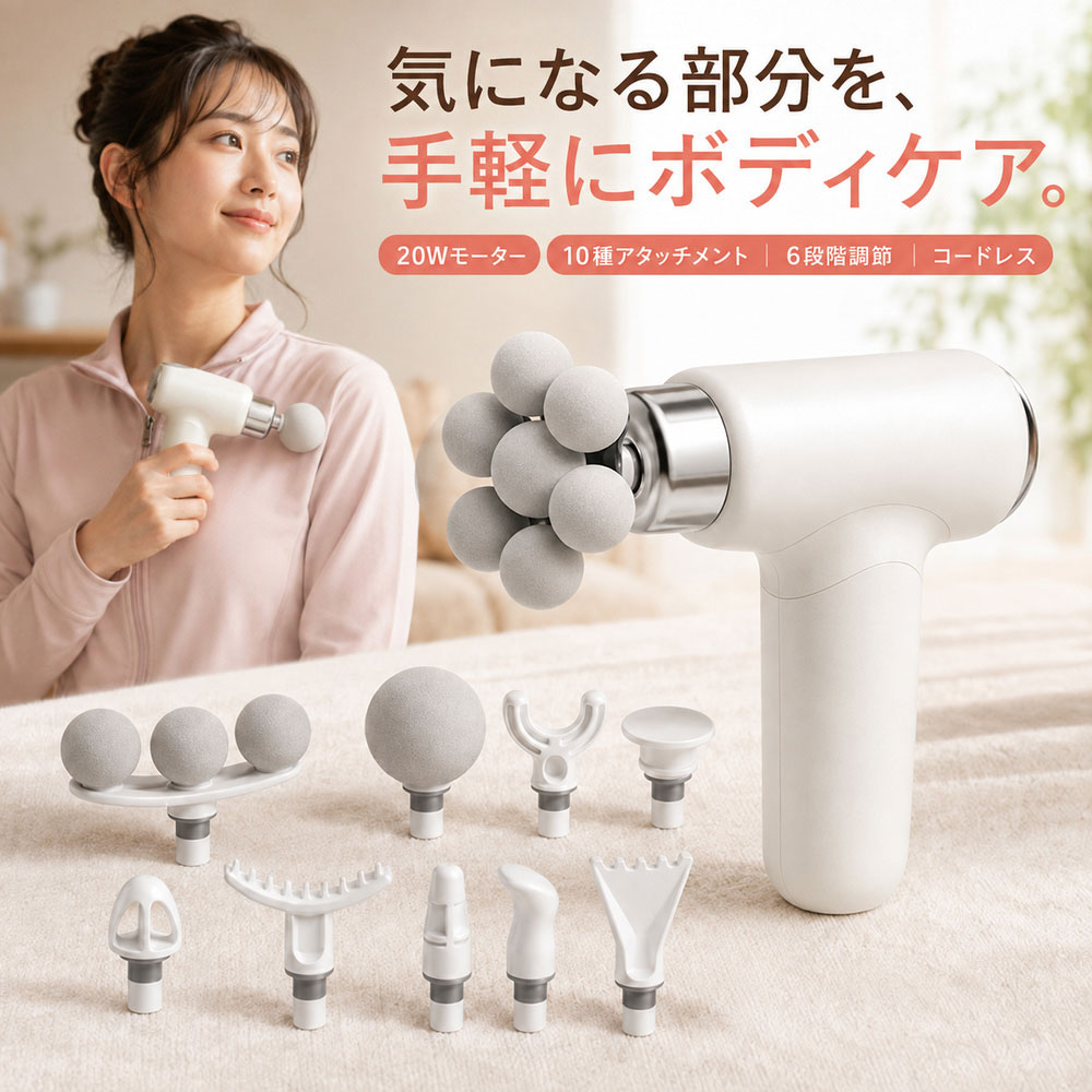 敬老の日 筋膜リリース マッサージガン 10種アタッチメント 6段階調節