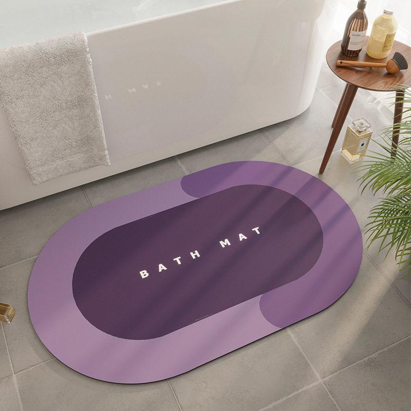 79％以上節約 珪藻土バスマット 風呂 浴室 北欧風a カーペット 脱衣所 洗面所 おしゃれ 紫