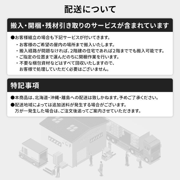 組立設置サービス 頑丈ボックス収納 ベッド セミシングル ナチュラル