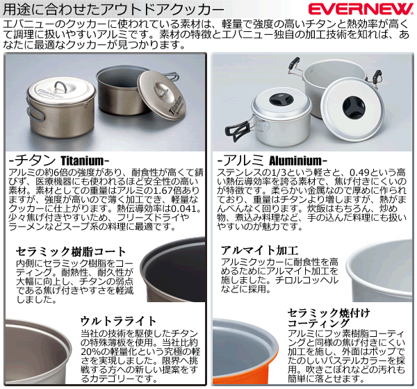 EVERNEW（エバニュー） アルミコッヘルLL 728010 ECA165 国内正規品