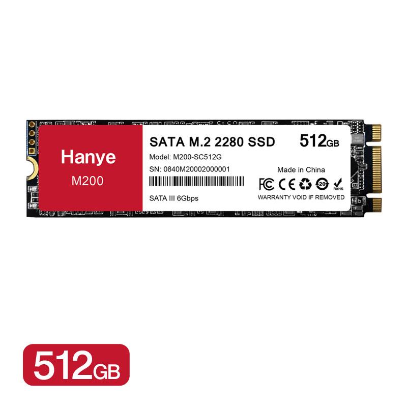 Hanye SSD 512GB  SATA M.2 2280 SATA III 6.0Gb/s 550MB/s M200 K㗝Xi 3Nۏ lR|X