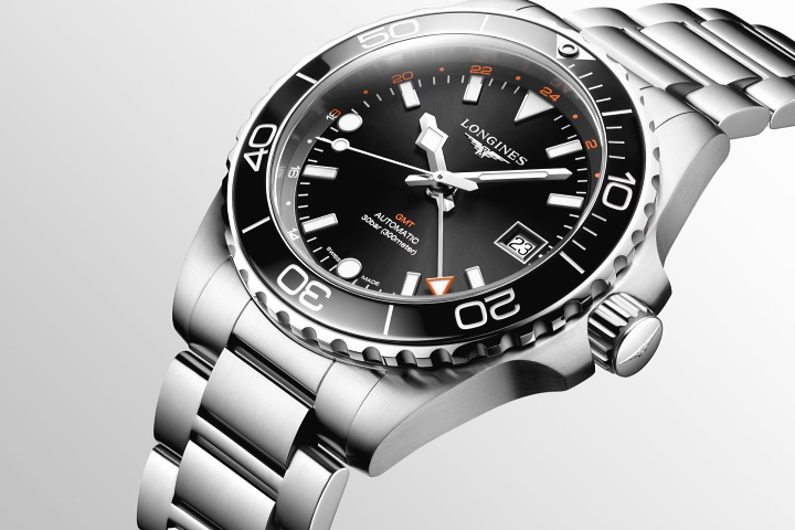 LONGINES ハイドロコンクエストスポーツ自動巻き 腕時計 ブラック ハイドロコンクエスト 自動巻、ステンレススティールと