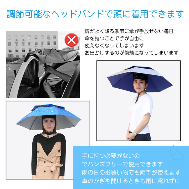 Amazon.co.jp: Qukipet 傘帽子 25インチ 釣り傘キャップ 大人と