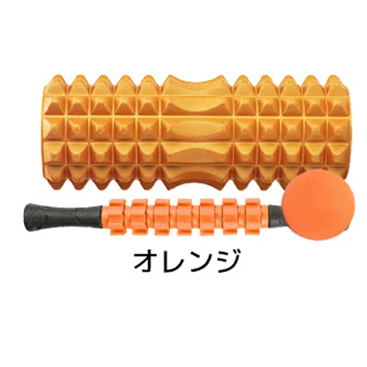 【新品未使用】筋膜リリースローラー 筋膜ローラー マッサージローラー（オレンジ） 筋膜リリース ローラー 3点セット ストレッチグッズ マッサージ