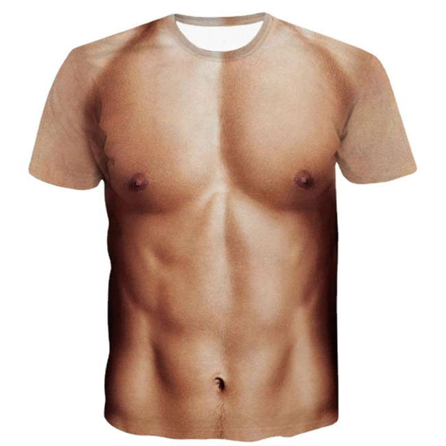 筋肉Tシャツ メンズ Tシャツ 3Dデジタル プリント 半袖