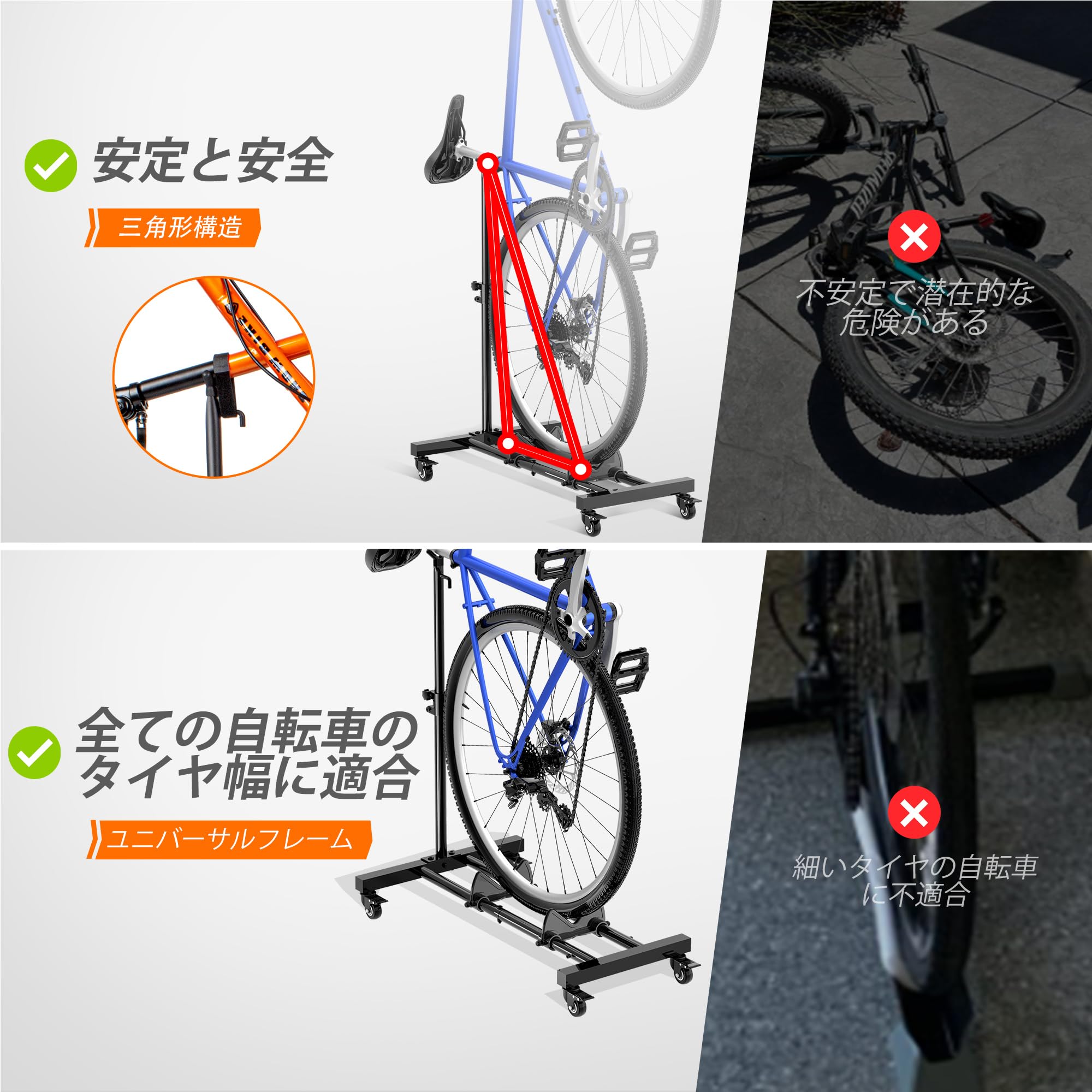 短納期 自転車スタンド 縦置き 玄関 1台 サイクルスタンド