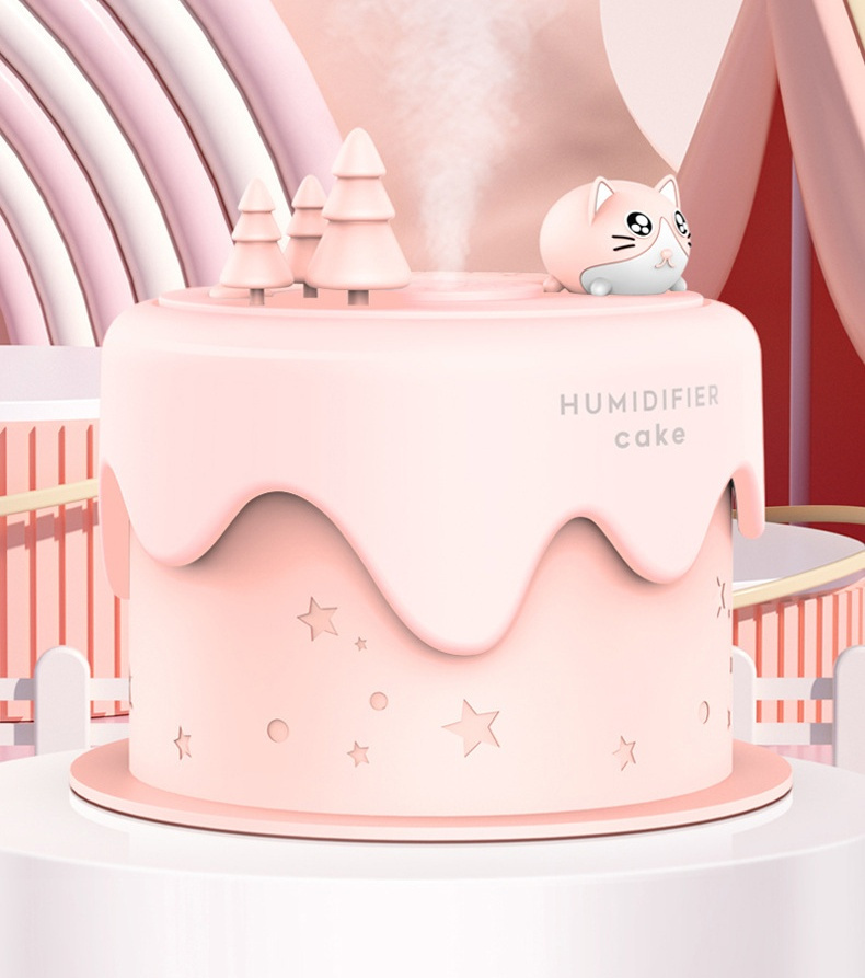 かわいい猫型ミニ加湿器 静音 大容量 アロマ機能付き 超音波式加湿器