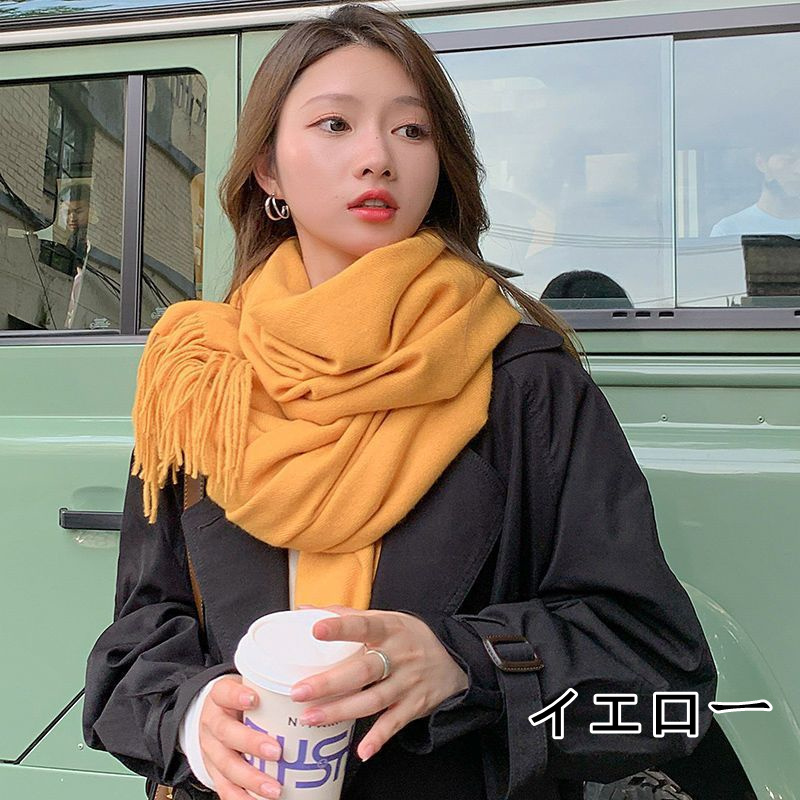 レディーススカーフマフラー フショール黒 かわいい 学生スカーフ