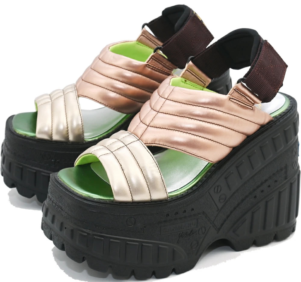 YOSUKE（ヨースケ） 厚底 パテッドサンダル レディース スクエアトゥ