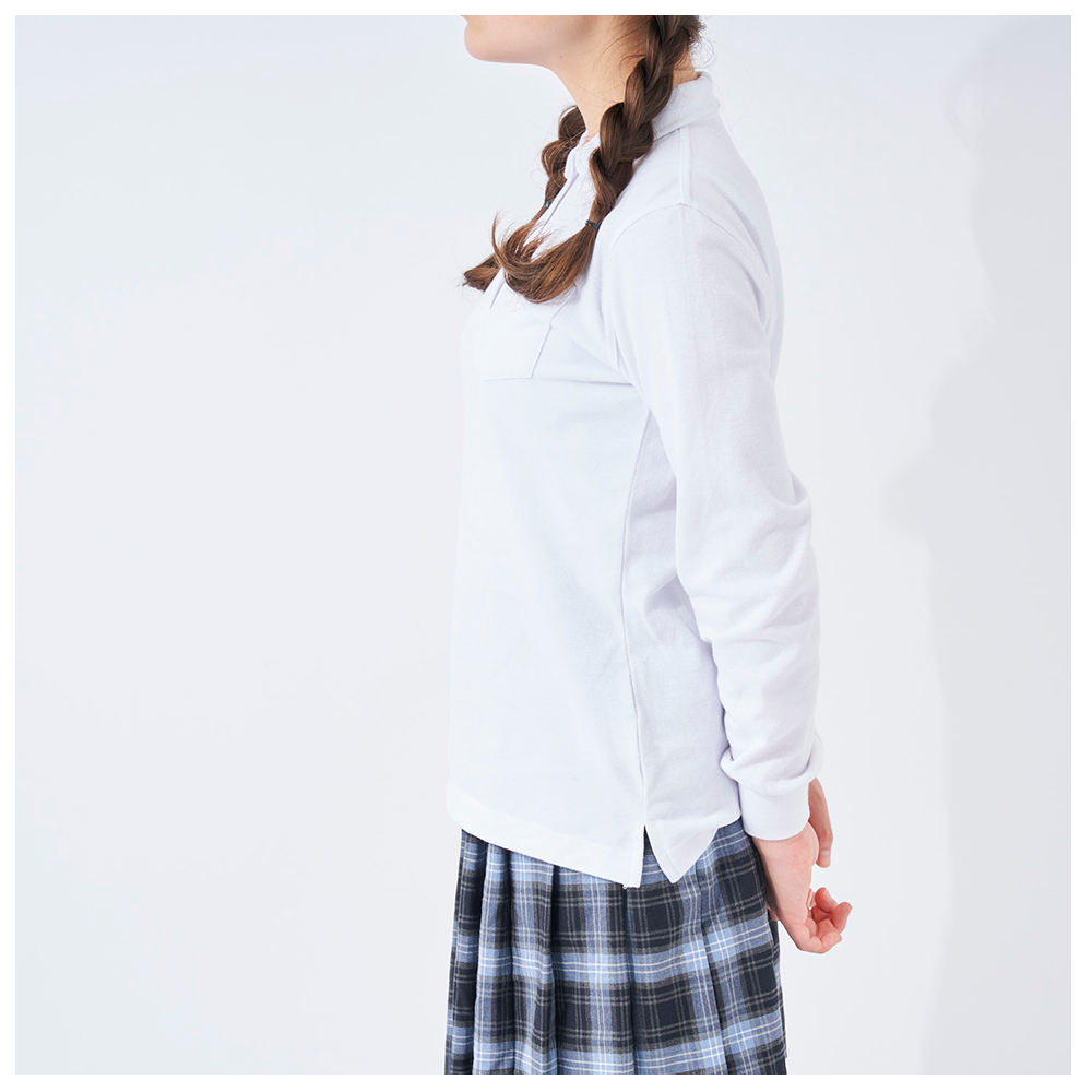 女の子　150 160 M L 長袖　半袖　セット　まとめ売り　夏服　春服　白黒 スクールポロシャツ 長袖 半袖 白 キッズ 子供 レディース 女の子