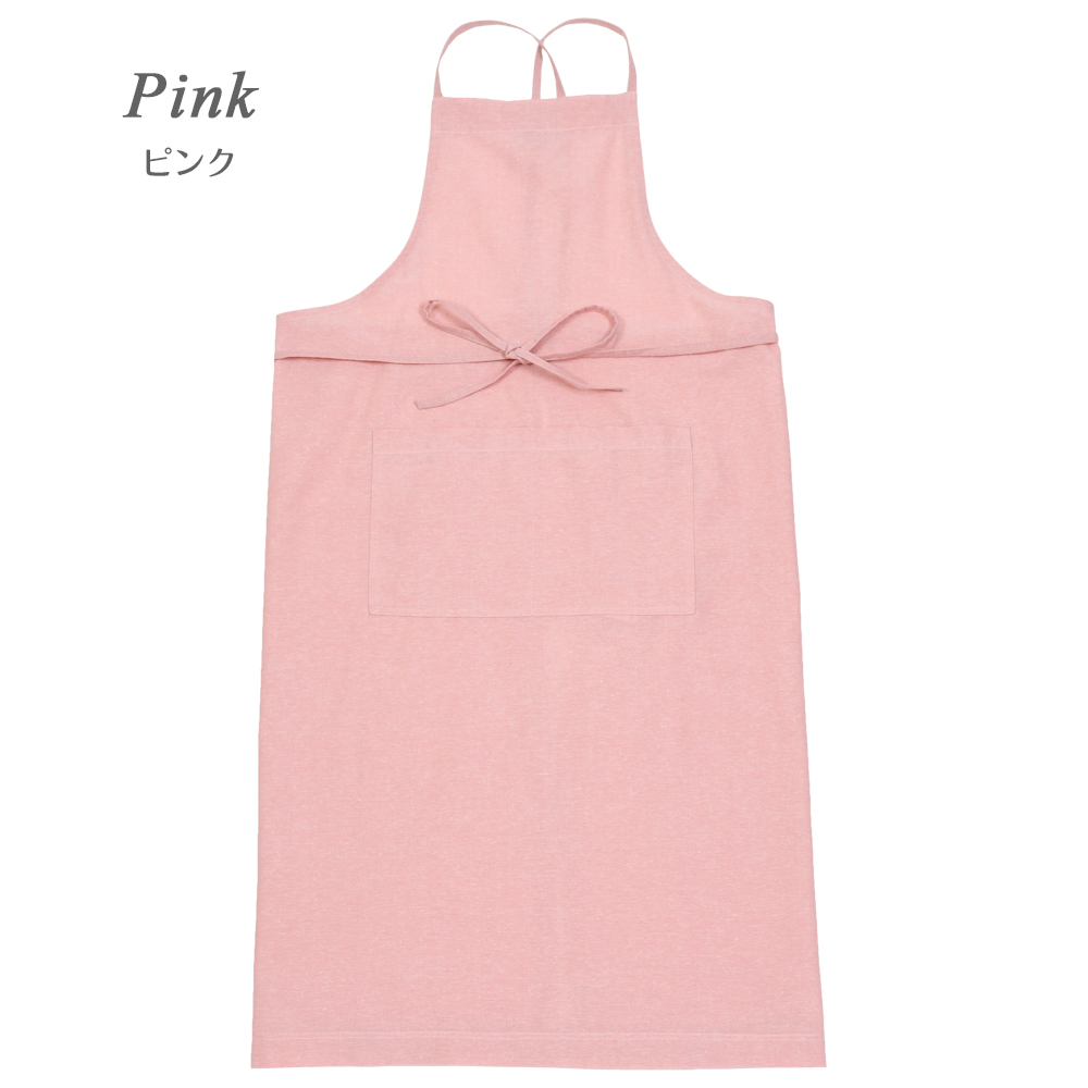 ホソヒモ バッククロス エプロン hinna コットンリネン 細紐 軽量