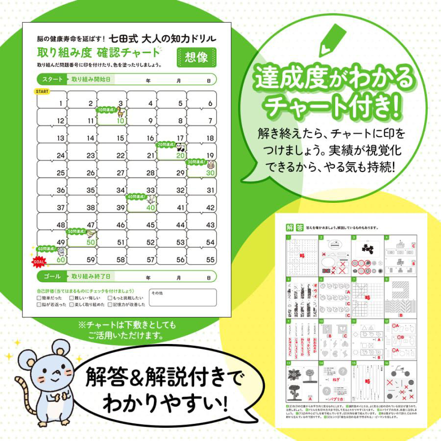 七田式 大人の知力ドリル 4冊セット 知育玩具 脳の健康寿命を延ばす