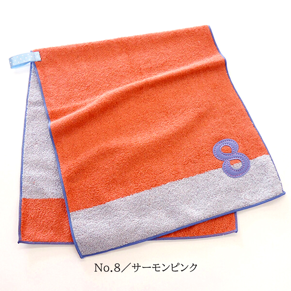 mama&me キッズフェイスタオル NUMBER-COLOR 日本製 今治産 ループ付き