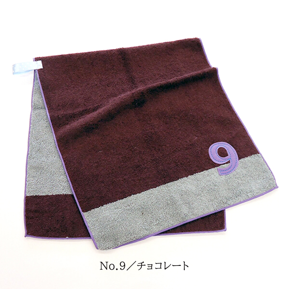 mama&me キッズフェイスタオル NUMBER-COLOR 日本製 今治産 ループ付き