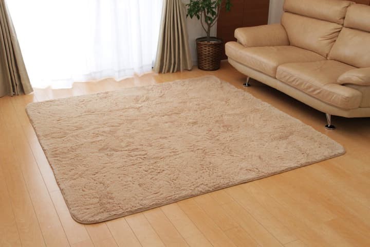 イケヒコ 手洗いOK さらふわタッチ ラグ 長毛フィラメント 裏面不織布