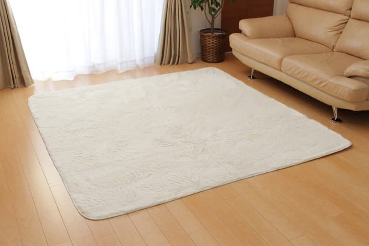 イケヒコ 手洗いOK さらふわタッチ ラグ 長毛フィラメント 裏面不織布