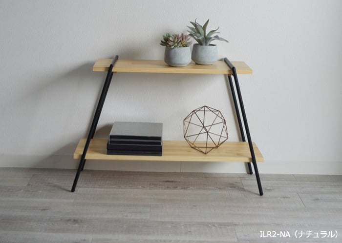 棚 おしゃれ 北欧 ラック 収納 オープンシェルフ 2段 木製ラック アイアン ラック アイアンラック 棚 収納 オープンラック ディスプレイラック