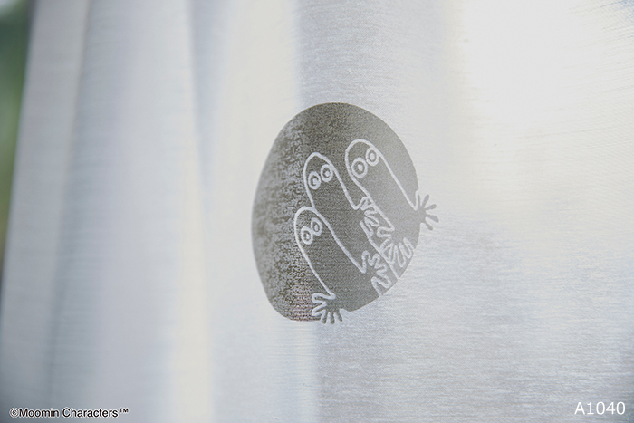 カーテン レース 北欧 ムーミン 洗える おしゃれ かわいい キャラクター 日本製 MOOMIN 既製サイズ 約幅100×丈133cm おしりドットボイル A1040 (S)｜youai｜05