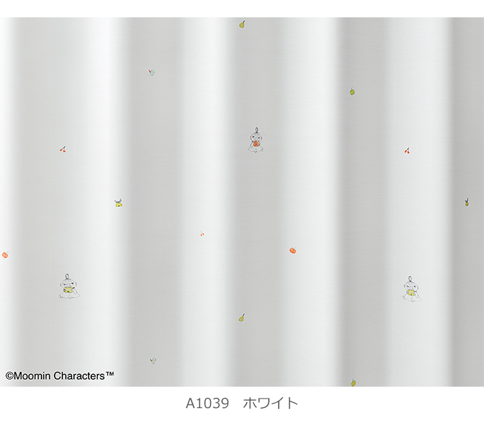 カーテン レース 北欧 ムーミン 洗える おしゃれ かわいい キャラクター 日本製 MOOMIN 既製サイズ 約幅100×丈176cm リンゴガブリ！ボイル A1039 (S)｜youai｜02