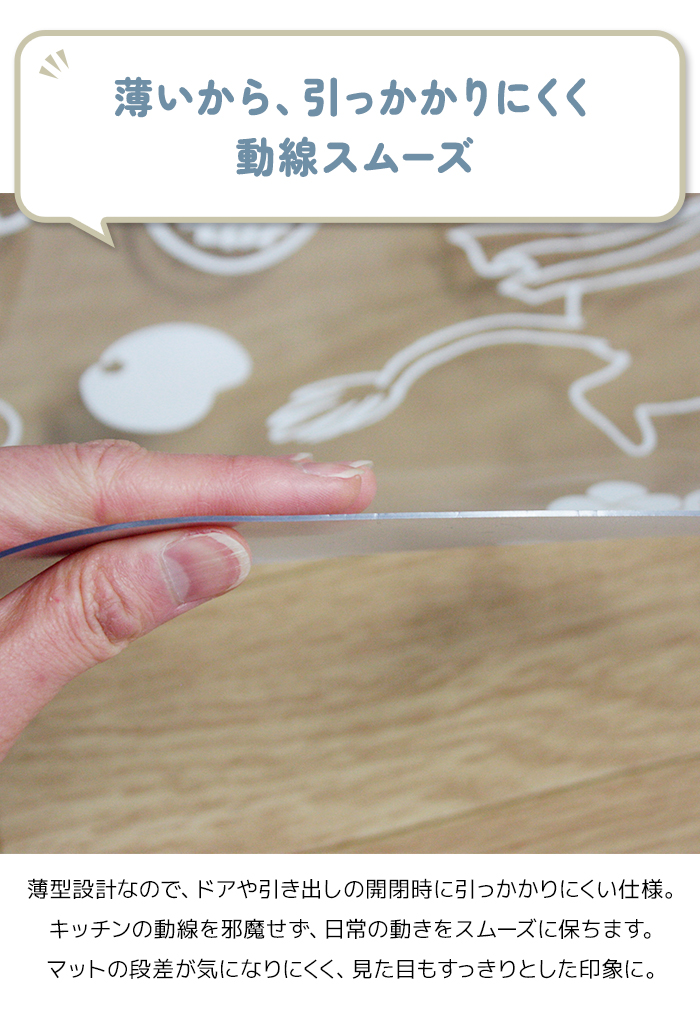 ムーミン キッチンマット 透明 クリアマット ...の詳細画像3