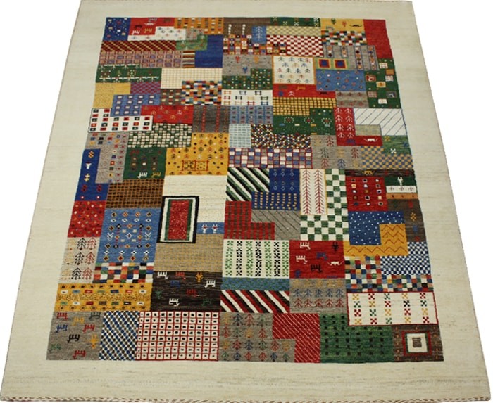 高級ペルシャギャベ ラグ カーペット ウール100% PG2135(Y) 約190×287cm ギャッベ絨毯