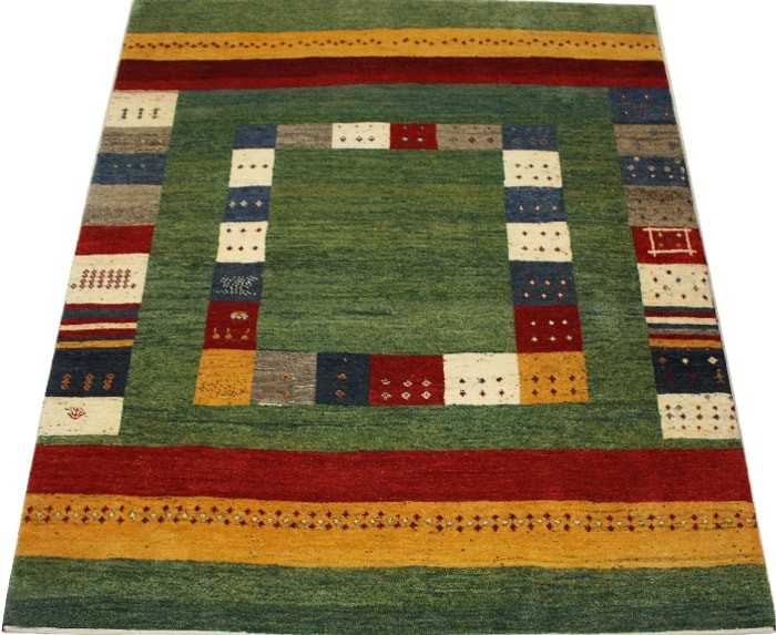 ペルシャギャベ ラグ カーペット ウール100% ギャッベ絨毯 天然草木染