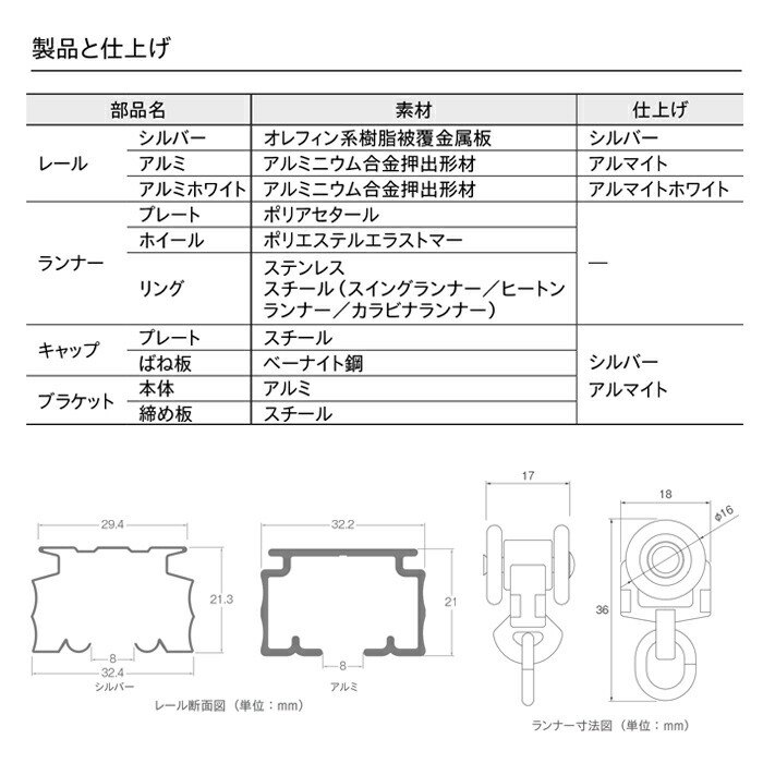 カーテンレール 安心のメーカー品 トーソー 中型 シルバー 工事用