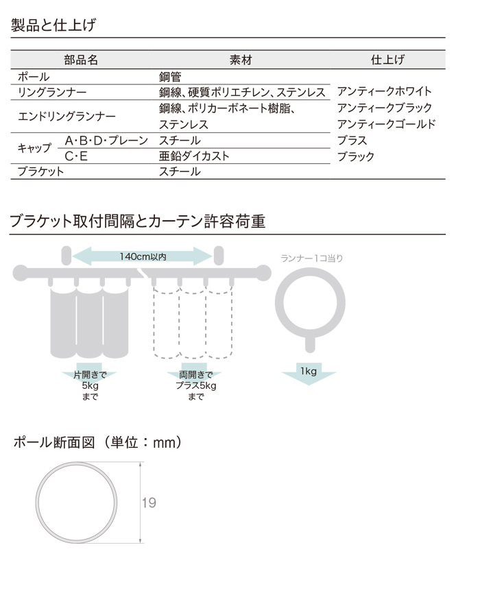 トーソー おしゃれ 装飾 カーテンレール 約 1.2ｍ ネクスティ ダブル